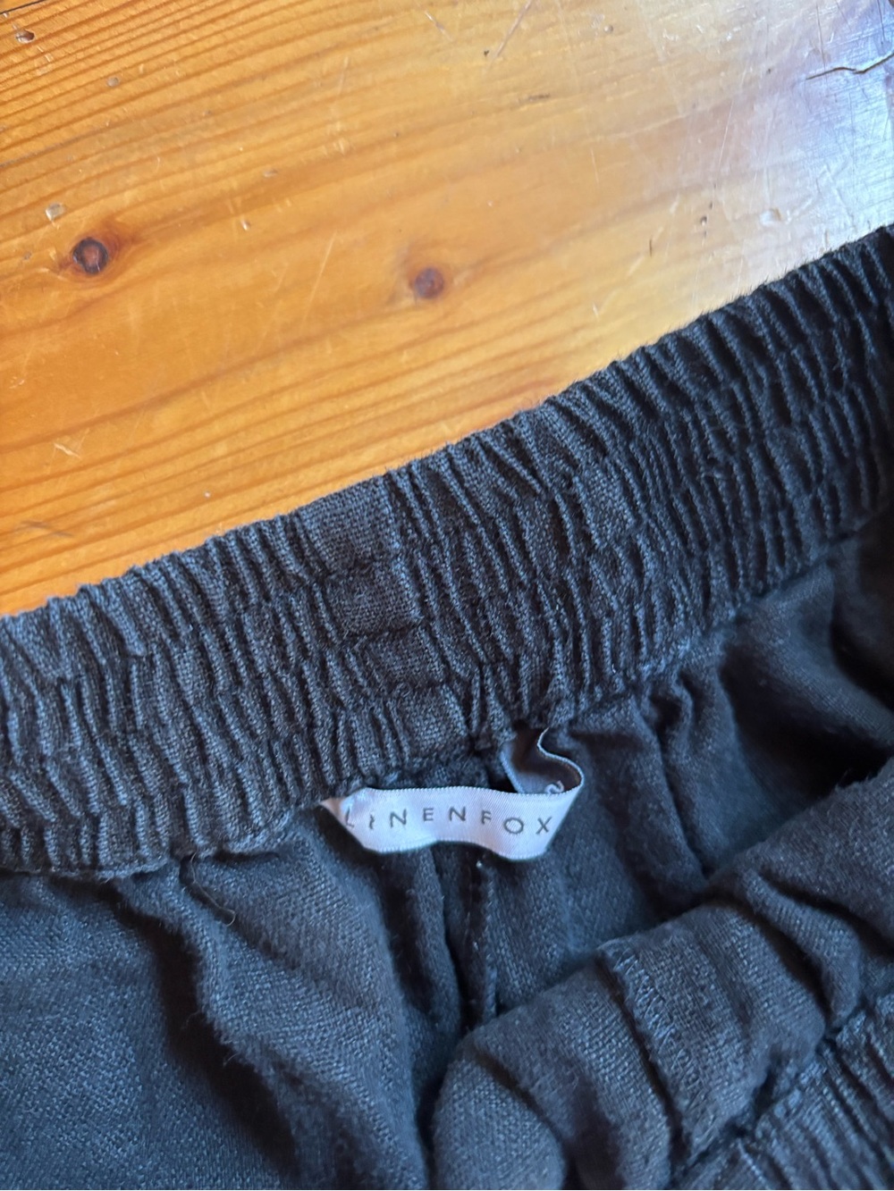 Linenfox Ocean Wide-Leg Linen Pants (Black S) - Picture 3 of 3